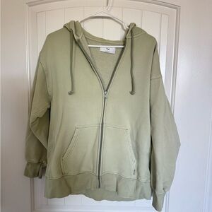 Aritzia TNA sage Green Zip-Up Hoodie size medium small 1